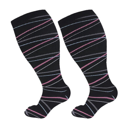 Chaussettes de compression Plusock Grande Taille à motif empreintes de pattes de chien et ananas, 2XL à 7XL (3 paires) - Noir - 7XL - image 11