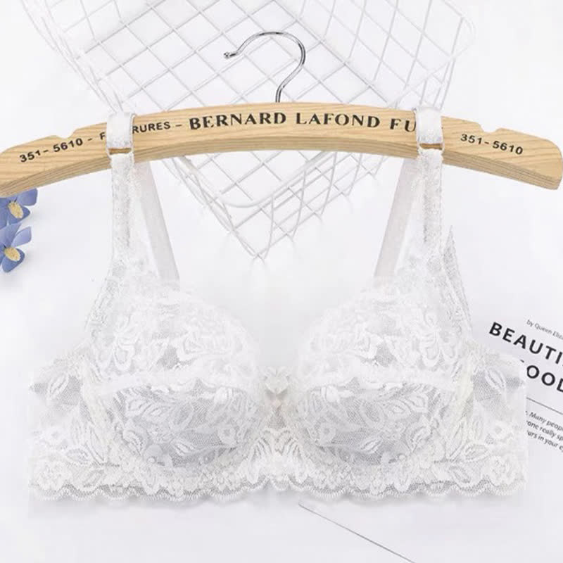 Soutien-gorge à armatures sexy entièrement transparent en dentelle fine