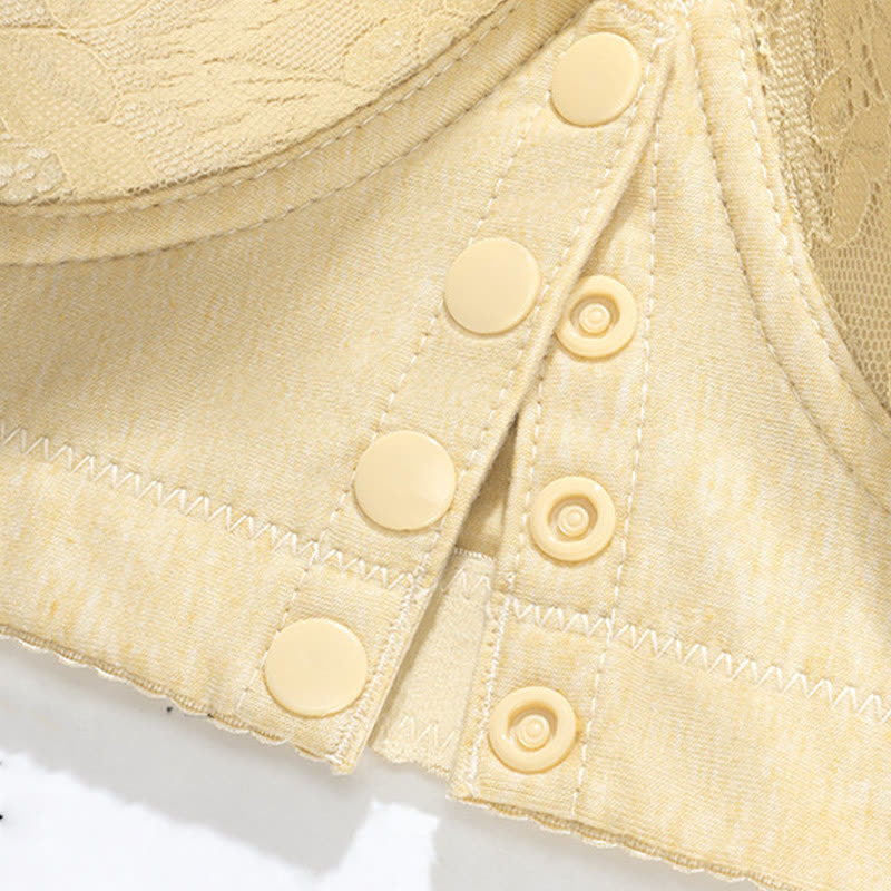 Soutien-gorge à armatures en dentelle boutonné sur le devant grande taille