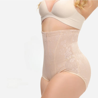 Culotte gainante taille haute avec fermeture éclair et effet gainant pour le ventre et les hanches