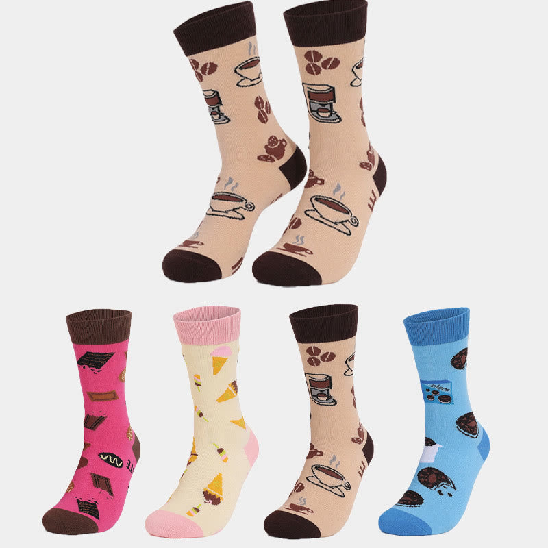 Chaussettes Plusock Cookies Coffee Quarter (4 paires) - Multicolore - EU44-49 (US10-14) - image 0
