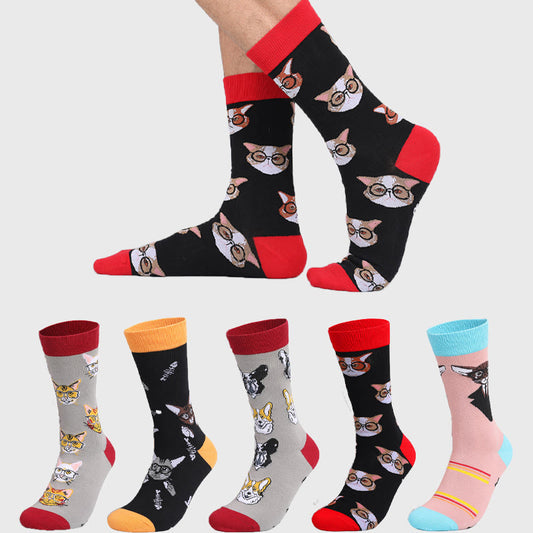 Chaussettes chat grande taille (5 paires) - Multicolore - EU44-49 (US10-14) - image 1