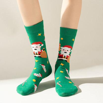 Chaussettes de Noël vertes grande taille (3 paires) - image 3