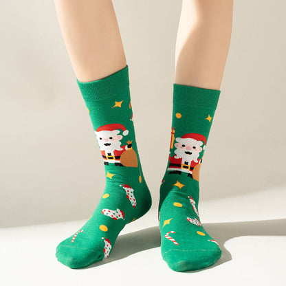 Chaussettes de Noël vertes grande taille (3 paires) - image 8