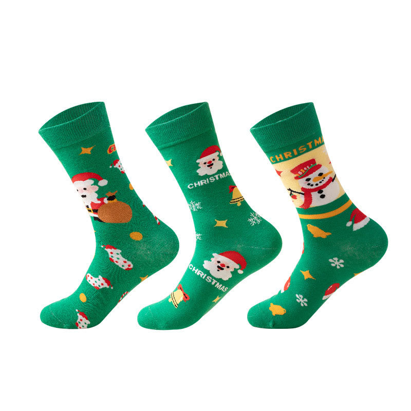 Chaussettes de Noël vertes grande taille (3 paires) - Multicolore - EU36-44 (US3-10) - image 9