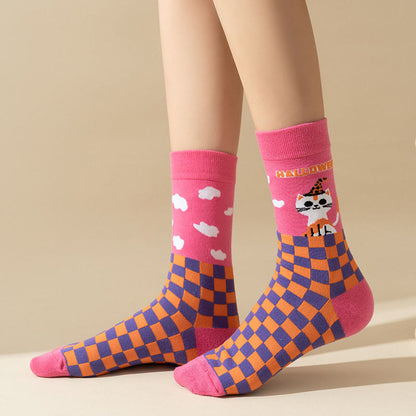 Chaussettes chat roses grande taille (3 paires) - image 2