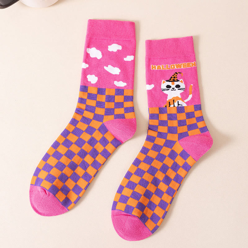 Chaussettes basses à motif chat rose (3 paires) - image 9