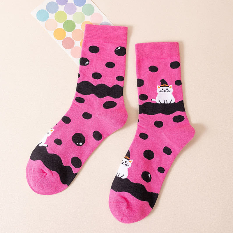 Chaussettes basses à motif chat rose (3 paires) - image 11