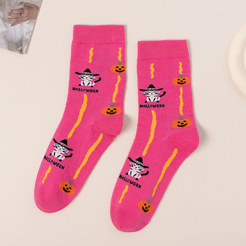 Chaussettes basses à motif chat rose (3 paires) - image 10