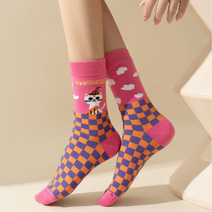 Chaussettes chat roses grande taille (3 paires) - image 7