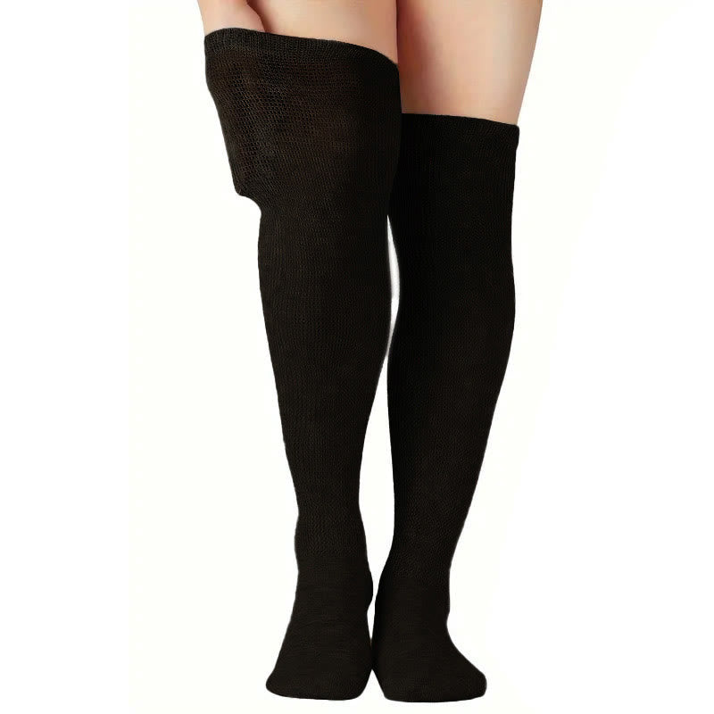 Chaussettes hautes pour diabétiques de couleur unie - Noir - EU41.5-46 (US8-12) - image 1