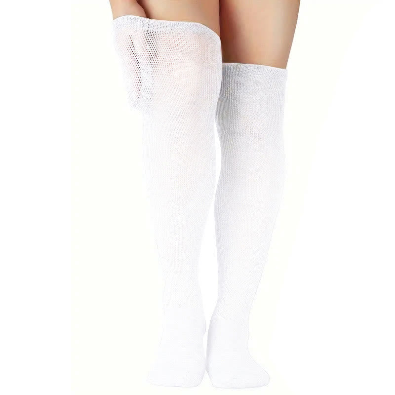 Chaussettes hautes pour diabétiques de couleur unie - Blanc - EU41.5-46 (US8-12) - image 0