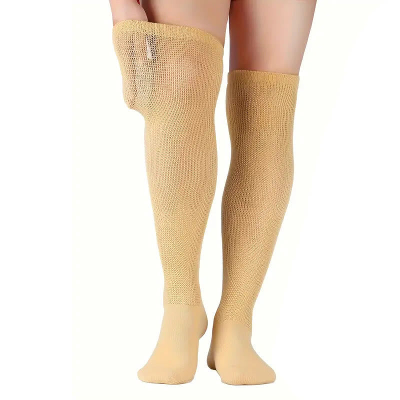 Chaussettes hautes pour diabétiques de couleur unie - Nu - EU41.5-46 (US8-12) - image 2