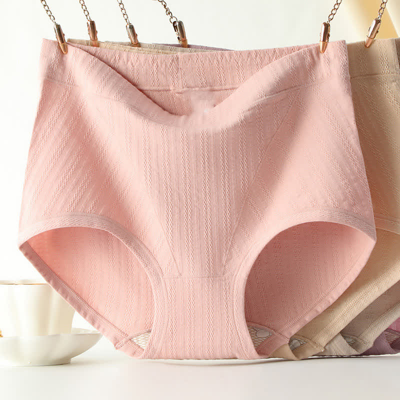 Culotte taille haute en coton sans coutures, couleur unie, grande taille (lot de 3)