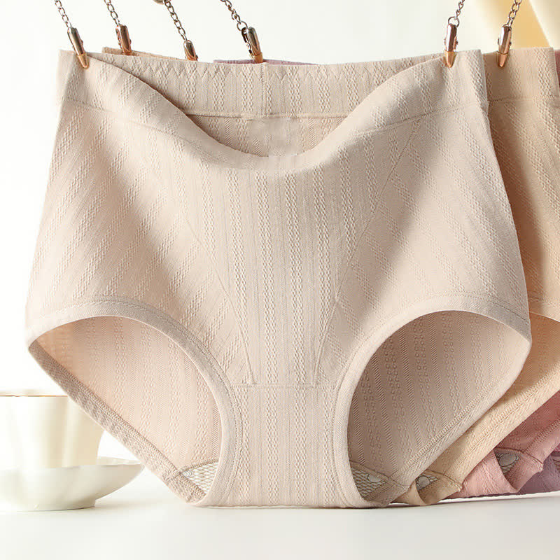 Culotte taille haute en coton sans coutures, couleur unie, grande taille (lot de 3)