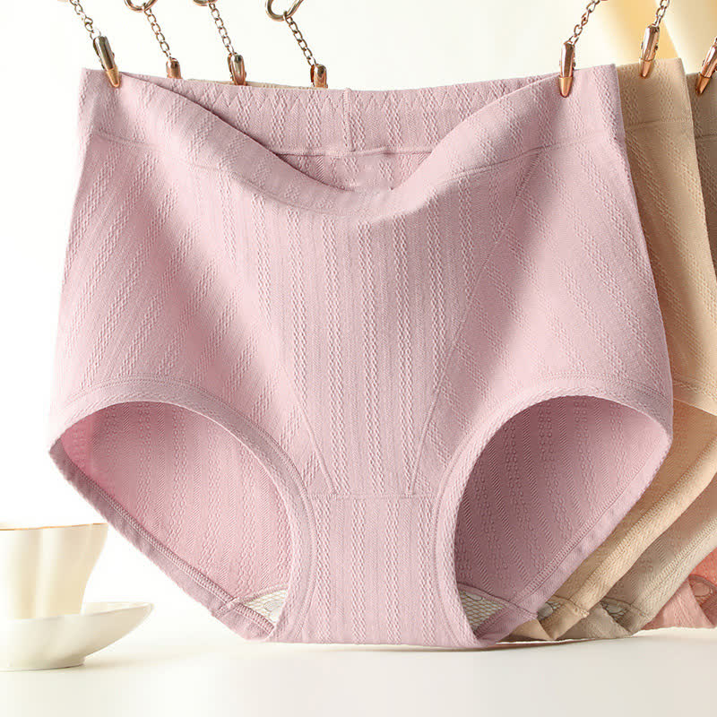 Culotte taille haute en coton sans coutures, couleur unie, grande taille (lot de 3)