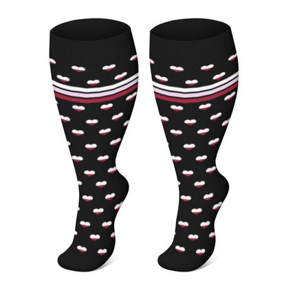 Chaussettes de compression noires et marron grande taille - Cœur - 4XL - image 4