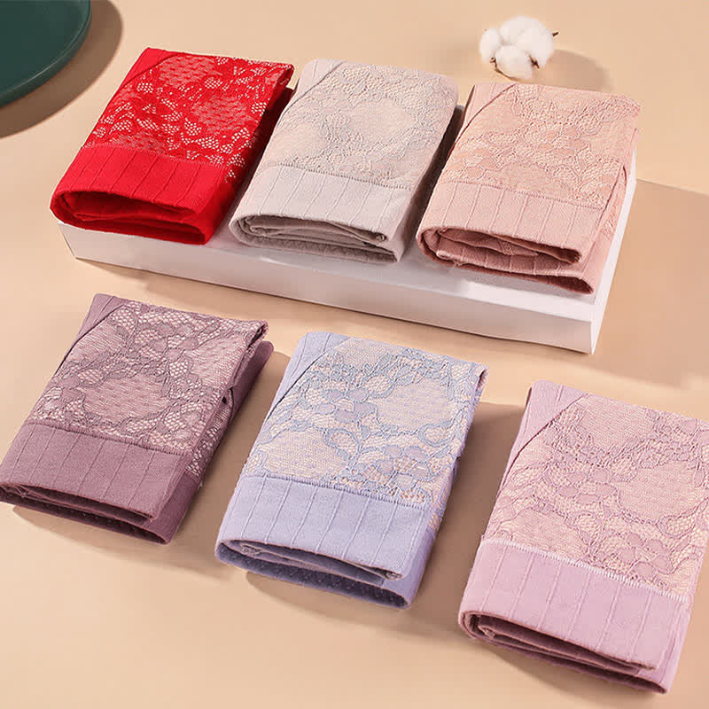 Culotte taille haute en dentelle de coton grande taille (lot de 3)