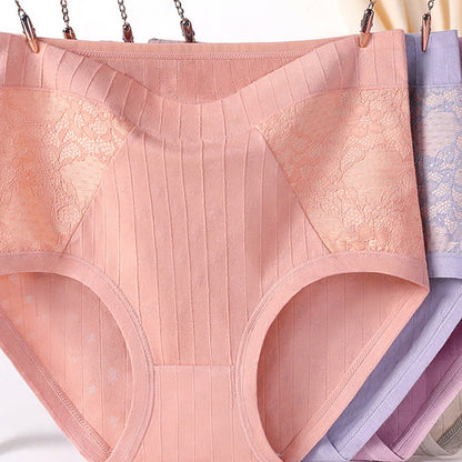 Culotte taille haute en dentelle de coton grande taille (lot de 3)