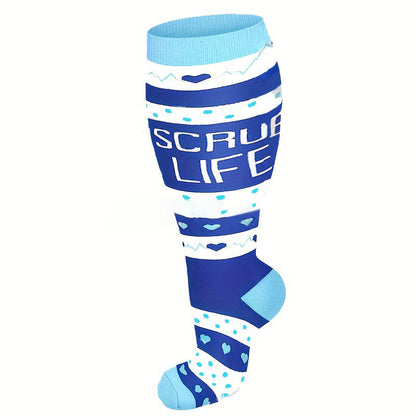 Chaussettes de compression à motifs pour dispositifs médicaux grandes tailles - image 3