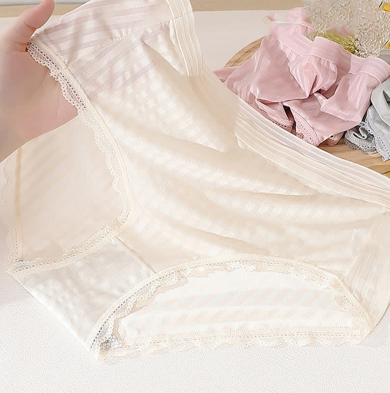 Culotte fine transparente taille moyenne en soie glacée grande taille (lot de 3)