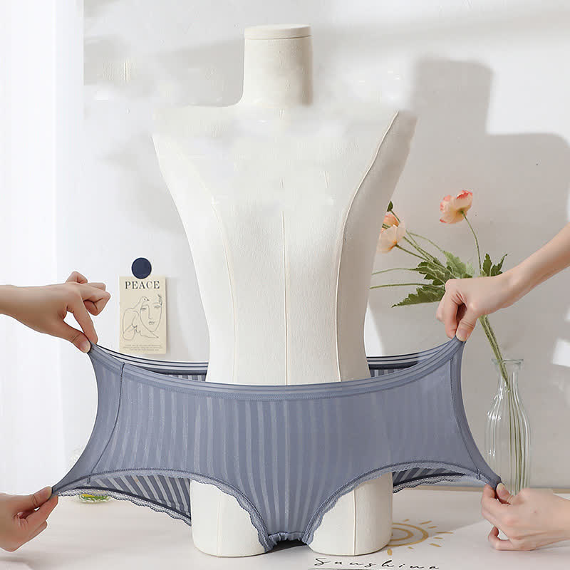 Culotte fine transparente taille moyenne en soie glacée grande taille (lot de 3)