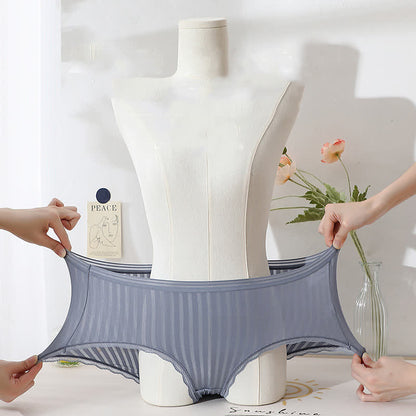 Culotte fine transparente taille moyenne en soie glacée grande taille (lot de 3)