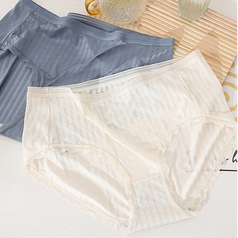 Culotte fine transparente taille moyenne en soie glacée grande taille (lot de 3)