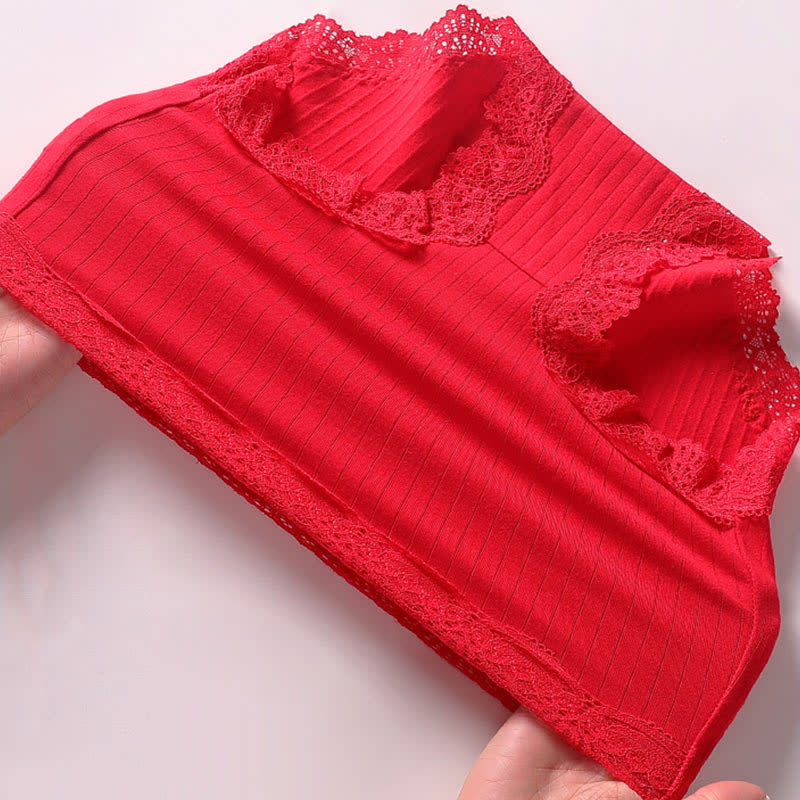 Culotte taille haute respirante en dentelle de coton grande taille (lot de 3)