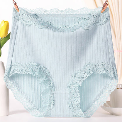 Culotte taille haute respirante en dentelle de coton grande taille (lot de 3)