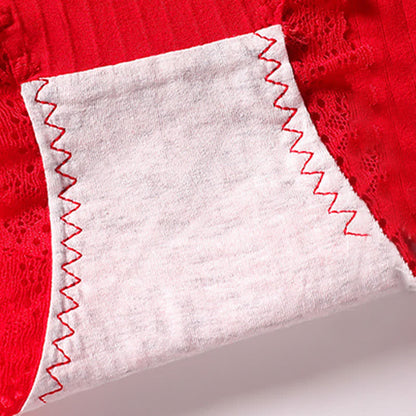 Culotte taille haute respirante en dentelle de coton grande taille (lot de 3)