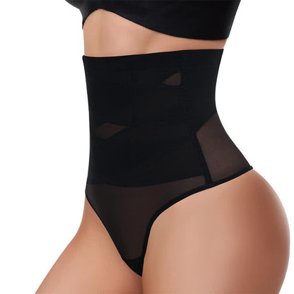 String fin croisé taille haute gainant en maille