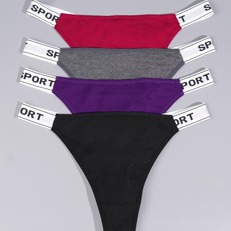 String imprimé lettres de couleur unie (lot de 4)