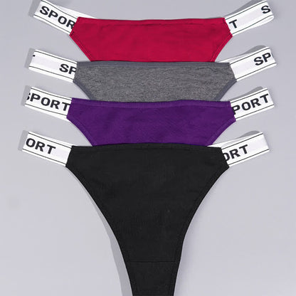 String imprimé lettres de couleur unie (lot de 4)