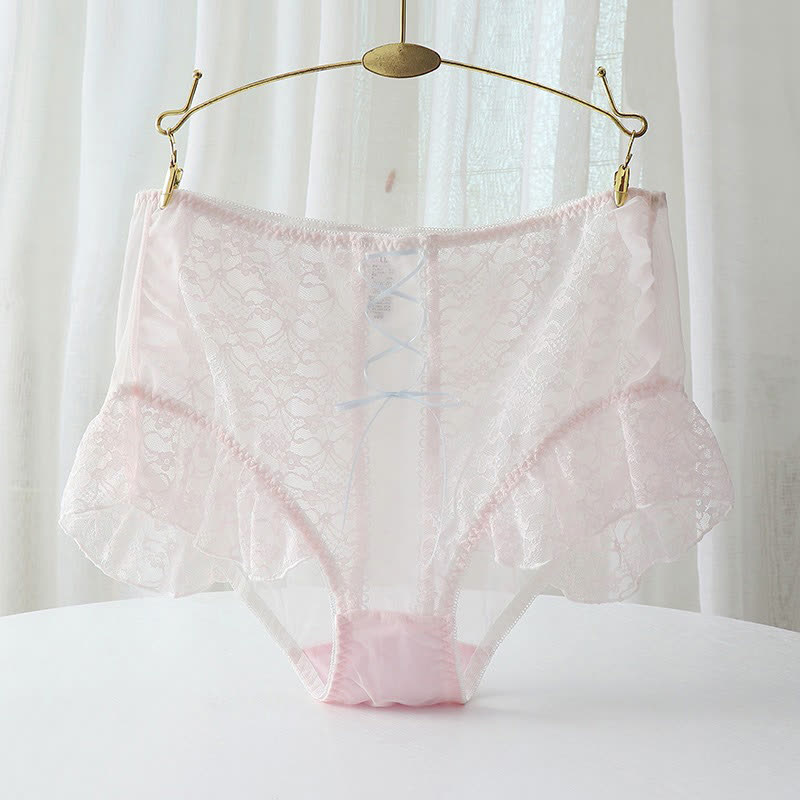 Culotte taille haute sexy en dentelle respirante grande taille (lot de 2)