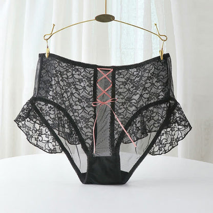 Culotte taille haute sexy en dentelle respirante grande taille (lot de 2)
