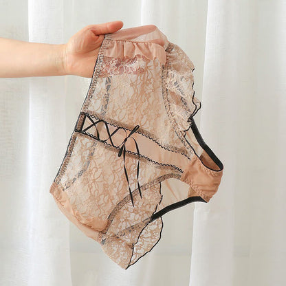 Culotte taille haute sexy en dentelle respirante grande taille (lot de 2)