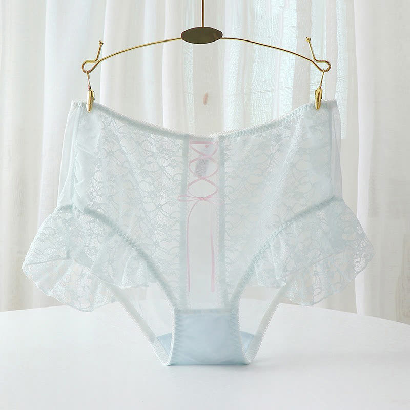 Culotte taille haute sexy en dentelle respirante grande taille (lot de 2)