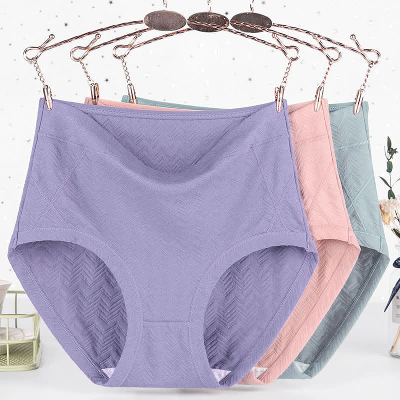 Culotte taille haute basique en coton uni grande taille (lot de 3)