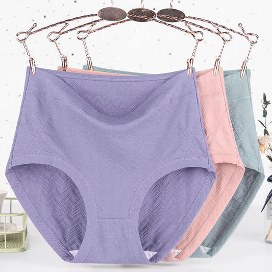 Culotte taille haute basique en coton uni grande taille (lot de 3)