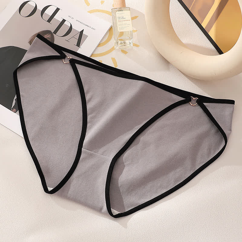 Culotte sexy en coton taille basse avec découpe en forme de cœur (lot de 3) - Gris - 4XL - image 7