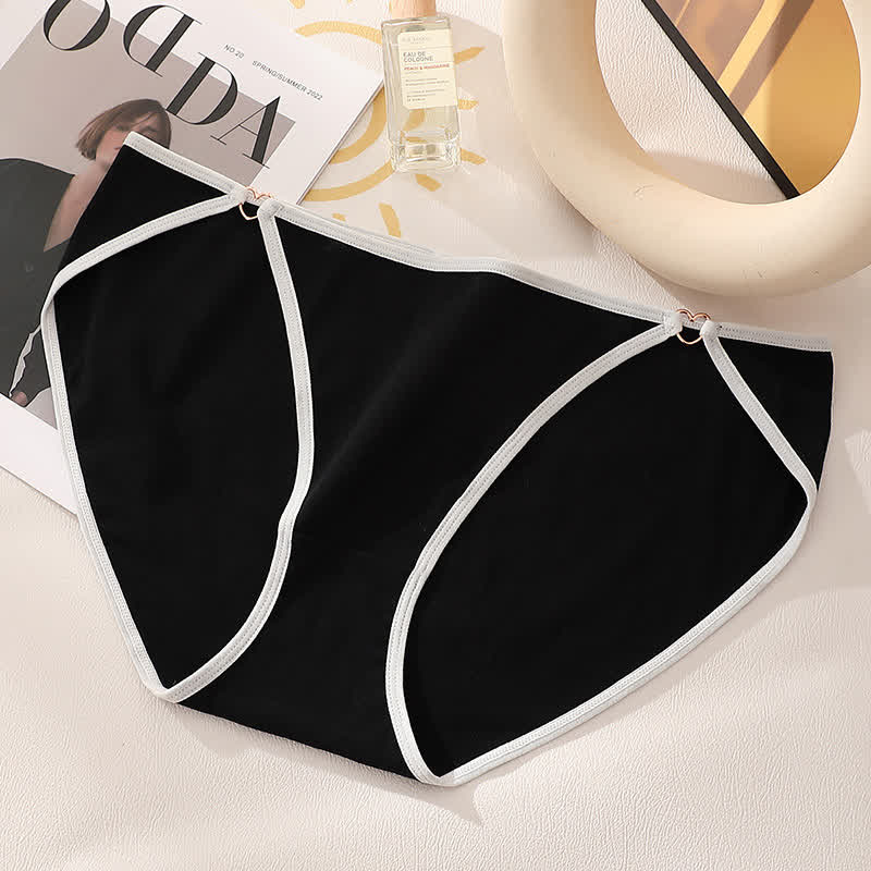 Culotte sexy en coton taille basse avec découpe en forme de cœur (lot de 3) - Noir - 4XL - image 8