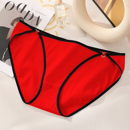 Culotte sexy en coton taille basse avec découpe en forme de cœur (lot de 3) - Rouge - 4XL - image 6