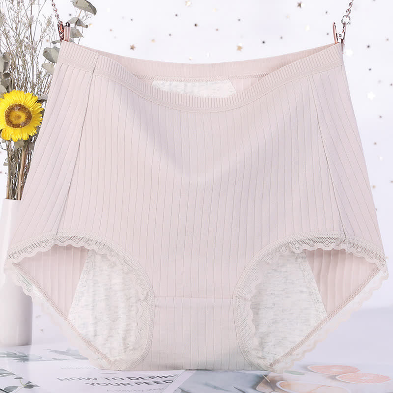 Culottes menstruelles taille haute en coton uni (paquet de 3) - Gris - 6XL - image 7