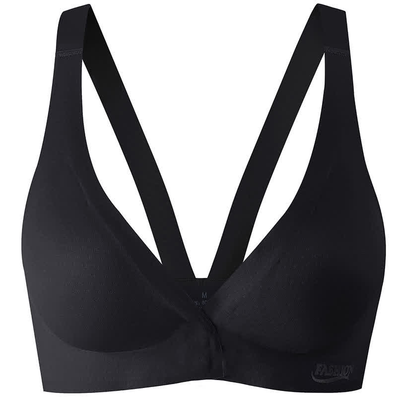 Soutien-gorge sans armatures à fermeture frontale et bonnets couvrants sans coutures