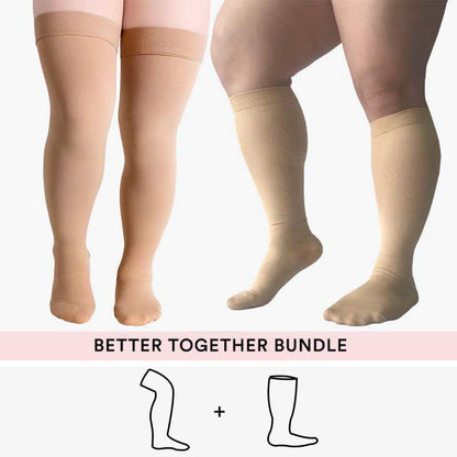 Lot de chaussettes de compression hautes et hautes au niveau des cuisses et des genoux, grande taille