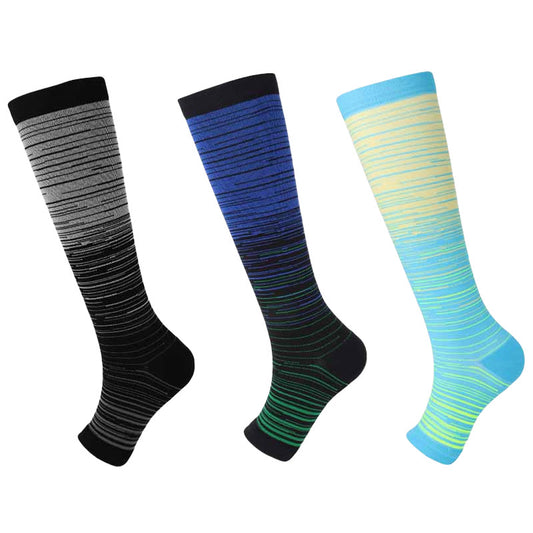 Chaussettes de compression à bout ouvert grande taille (3 paires) - Multicolore - EU43-46 (US9-12) - image 0
