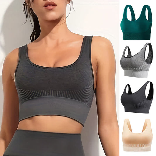 Soutien-gorge de sport à rayures, résistant aux chocs et à séchage rapide (lot de 2)