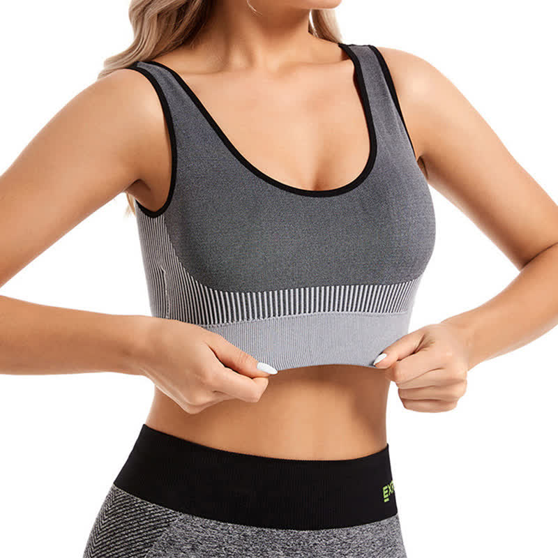 Soutien-gorge de sport à rayures, résistant aux chocs et à séchage rapide (lot de 2)