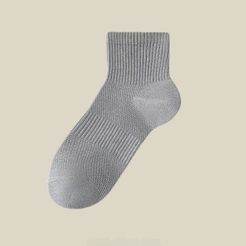 Chaussettes d'été unies (5 paires) - Gris clair - EU45-50 (US11-15) - image 7